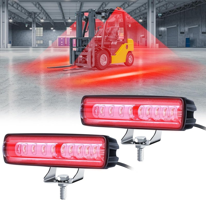 eTzone Store Forklift Safety Light with Red Side Warning Zone,30W LED Pedestrian Warning Light with Adjustable Mounting Bracket for Warehouse and Industrial Use, Enhances Workplace Safety,DC 10-110V - Image 1